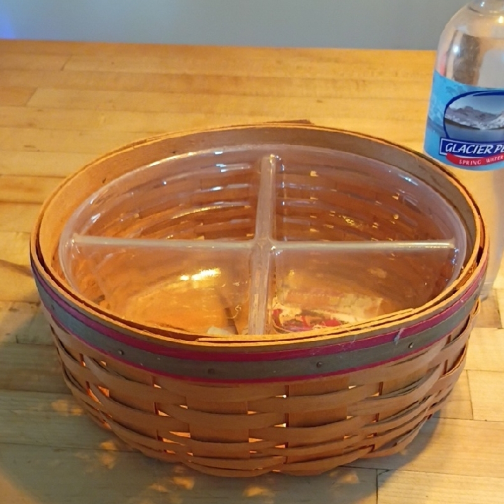 Longaberger Orange and Brown Basket with Divider